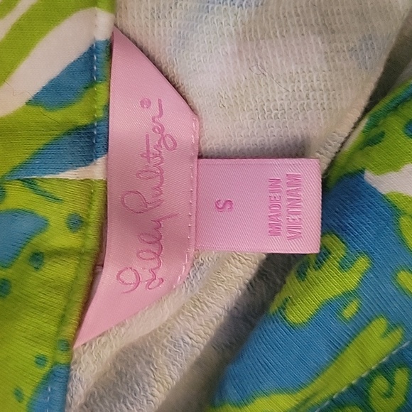 Lilly Pulitzer Skipper Popover Roar Of The Jungle ½ Zip Terrycloth Sweatshirt SM - Picture 8 of 14